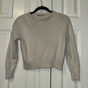 Zara Cream Crewneck Sweater